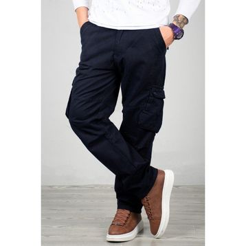 Deepsea 1705421 Lacivert Geniş Kesim Erkek Kargo Pantolon