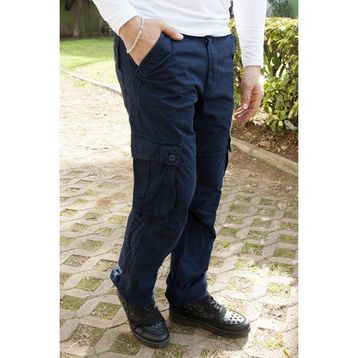 Deepsea 1705421 Lacivert Geniş Kesim Erkek Kargo Pantolon
