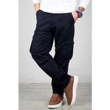 Deepsea 1705421 Lacivert Geniş Kesim Erkek Kargo Pantolon