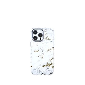 Deercase iPhone 16 Pro Max Beyaz Magsafe Mermer Desenli Uyumlu Telefon Kılıfı