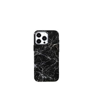 Deercase iPhone 16 Pro Max Siyah Magsafe Mermer Desenli Uyumlu Telefon Kılıfı