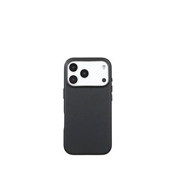 Deercase iPhone 17 Pro Deri Gizli Magsafe Uyumlu Premium Kamera Koruma Darbe Emici Siyah Telefon Kılıfı