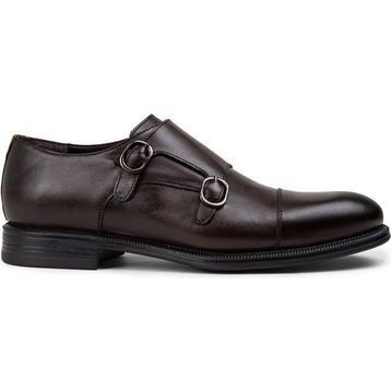 Deery 01838MKHVC01 Deri Kahverengi Çift Tokalı Erkek Klasik Ayakkabı