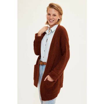 DeFacto 224709154 Kahve Oversize Triko Kadın Kazak