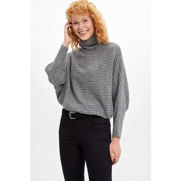 DeFacto 224709154 Kahve Oversize Triko Kadın Kazak
