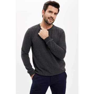 Defacto 225262831 Sarı Regular Fit Erkek Sweatshirt