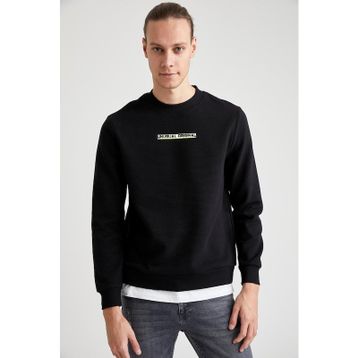 Defacto 225262831 Sarı Regular Fit Erkek Sweatshirt
