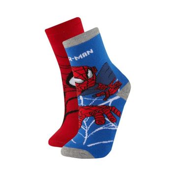 DeFacto A6340A8NS Erkek Çocuk Marvel Spiderman 2'li Pamuklu Kışlık Çorap