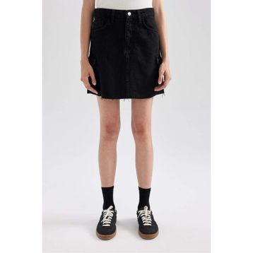 DeFacto A9588AX23AU Kargo Fit Siyah Mini Jean Etek