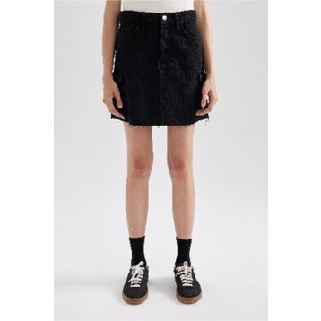 DeFacto A9588AX23AU Kargo Fit Siyah Mini Jean Etek