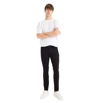DeFacto B4541AX23AU Mavi Carlo Skinny Fit Ekstra Dar Kalıp Normal Bel Ekstra Dar Paça Erkek Jean Pantolon