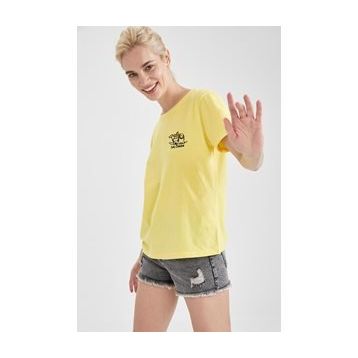 Defacto Baskılı Kısa Kollu Regular Fit Kısa Kol Tişört