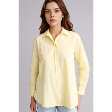 DeFacto D7341AX26SP Sarı-YL142 Kadın Relax Fit Gömlek Yaka Poplin Tunik
