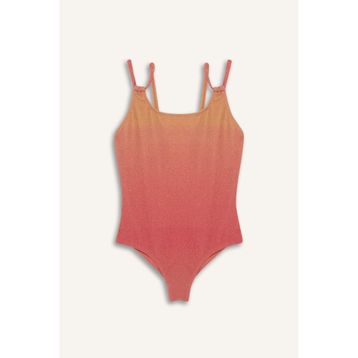 DeFacto E3538A825HS Degrade Baskılı Coral Kız Çocuk Mayo