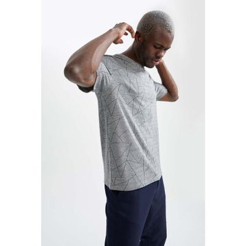 DeFacto Ekstra Slim Fit Bisiklet Yaka Floral Desenli Kısa Kollu Tişört U0284AZ21SM