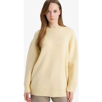 DeFacto G7239AX25CW Sarı-YL435 Loose Fit Bisiklet Yaka Triko Kazak Tunik