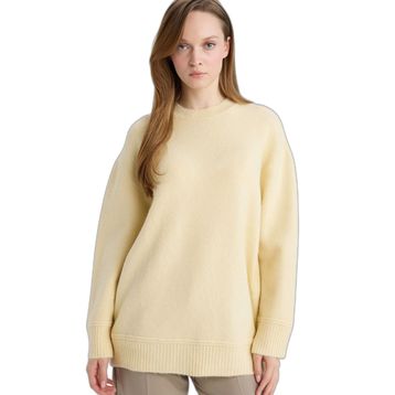 DeFacto G7239AX25CW Sarı-YL435 Loose Fit Bisiklet Yaka Triko Kazak Tunik