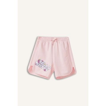 DeFacto H4101A826HS %100 Pamuk Hello Kitty Lastikli Bel Pembe Kız Çocuk Şort