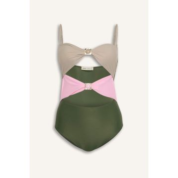 Defacto H8836AX26HS Lilyrose Regular Fit Yeşil Kadın Mayo