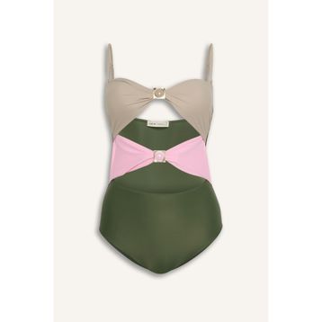 Defacto H8836AX26HS Lilyrose Regular Fit Yeşil Kadın Mayo