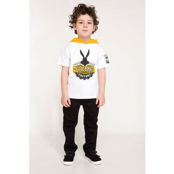 Defacto I2511A618SPWT34 Looney Tunes Lisanslı Oversize Kapşonlu Erkek Çocuk T-Shirt