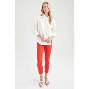 DeFacto J8743AZ22SM Normal Bel Düz Paça Saten Pantolon