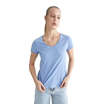 DeFacto K1507AZ V Yaka Basic Relax Fit Kısa Kollu Tişört