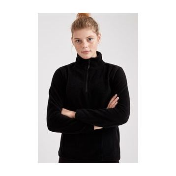 DeFacto L3355AZ19SPYL276 Fermuarlı Dik Yaka Kadın Sweatshirt