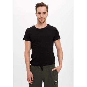 DeFacto M4789AZ21SP Whıte Basic Slim Fit Bisiklet Yaka Pamuklu Erkek T-shirt