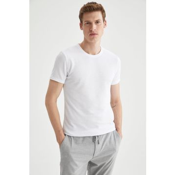 DeFacto M6608AZ21SP Siyah Slim Fit Bisiklet Yaka Kısa Kollu Basic Erkek T-shirt