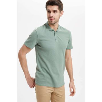 DeFacto M6609AZ.20SP.GN460 Yeşil Slim Fit Basic Polo Erkek T-Shirt