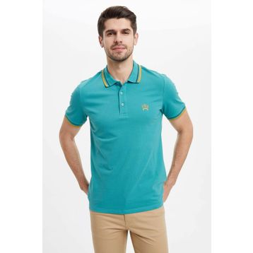 DeFacto M6609AZ.20SP.GN460 Yeşil Slim Fit Basic Polo Erkek T-Shirt
