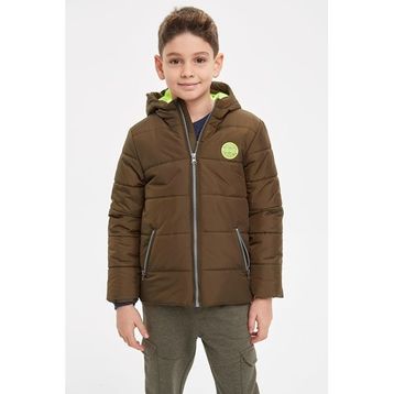 DeFacto N2657A6.19CW.KH276 Kahverengi Kapitoneli Basic Kapüşonlu Erkek Çocuk Mont