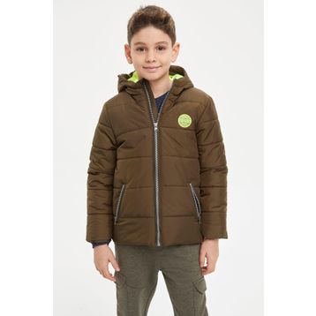 DeFacto N2657A6.19CW.KH276 Kahverengi Kapitoneli Basic Kapüşonlu Erkek Çocuk Mont