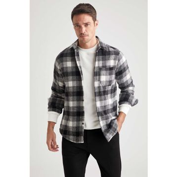DeFacto N6547AZ.20SM.BG634 Bej Keten Uzun Kollu Regular Fit Erkek Gömlek