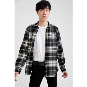 DeFacto N6547AZ.20SM.BG634 Bej Keten Uzun Kollu Regular Fit Erkek Gömlek