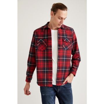 DeFacto N6547AZ.20SM.BG634 Bej Keten Uzun Kollu Regular Fit Erkek Gömlek