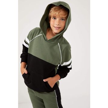 DeFacto N9296A619CWBK27 Fermuarlı Kapüşonlu Erkek Çocuk Sweatshirt