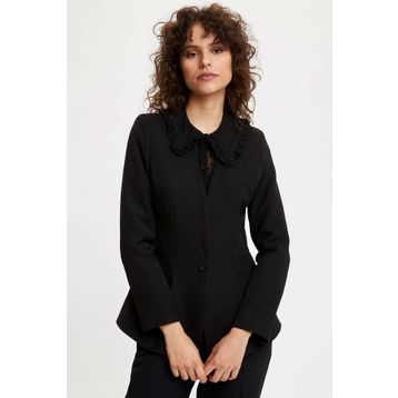 DeFacto R0588AZ20SPBK27 Siyah Relax Fit Blazer Kadın Ceket