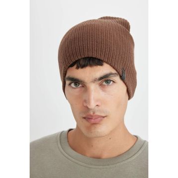 DeFacto R6055AZ24WN Basic Düz Triko Erkek Bere