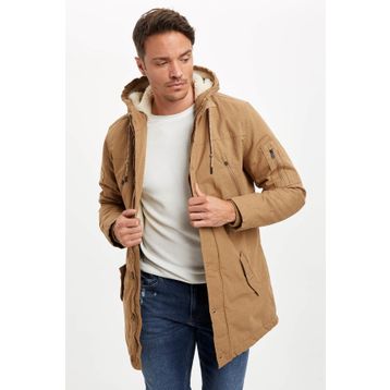 DeFacto R6780AZ20CW Erkek Kapüşonlu Slim Fit Parka