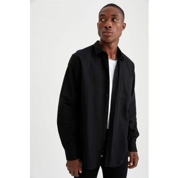 DeFacto Regular Fit Basic Uzun Kollu Gömlek