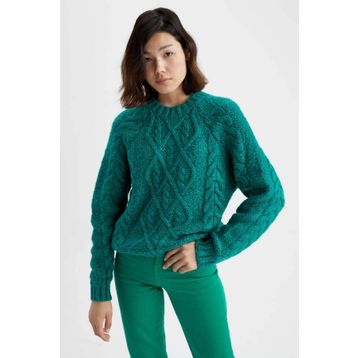 DeFacto Regular Fit Bisiklet Yaka Kazak