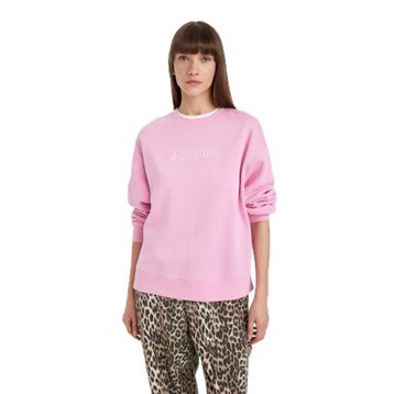 DeFacto Relax Bordo Fit Bisiklet Yaka Baskılı Kalın Kadın Sweatshirt