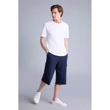 DeFacto T4693AZ26SM Lacivert-NV241 Erkek Relax Fit Sweatshirt Kumaşı Uzun Şort