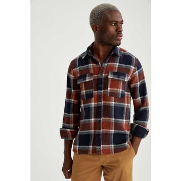 DeFacto T7415AZ20WN Gri Kareli Regular Fit Uzun Kollu Oduncu Erkek Gömlek