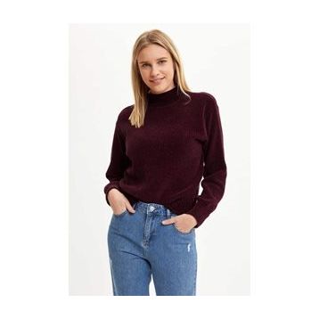 DeFacto T8409AZ20WN Regular Fit Bisiklet Yaka Triko Kadın Kazak
