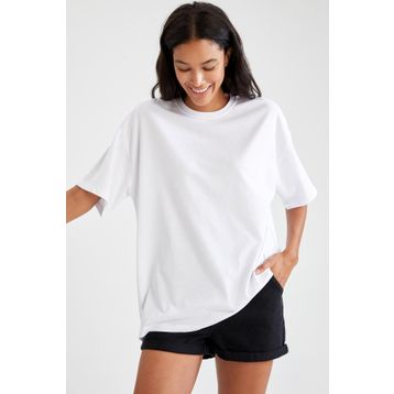 DeFacto V4136AZ22SP Oversize Fit Pamuklu Kısa Kollu Basic Tişört