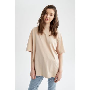 DeFacto V4136AZ22SP Oversize Fit Pamuklu Kısa Kollu Basic Tişört