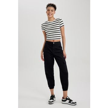 DeFacto W8036AZ23SP Kadın Coool Kargo Jogger Gabardin Normal Bel Pantolon